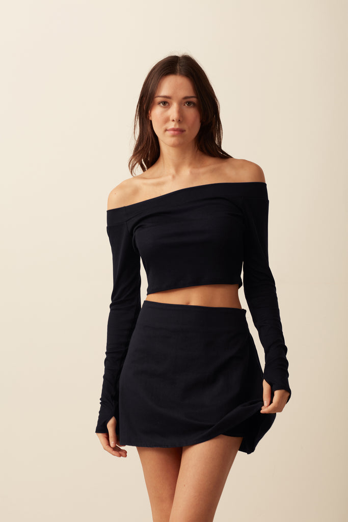Daphne Mini Skirt - Black Skirt 100% Organic Cotton 6 Black 